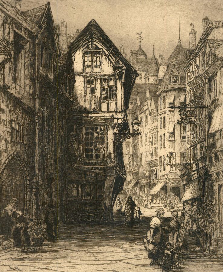 William Renison (1866 1940) Early 20th Century Etching, City Of Rouen