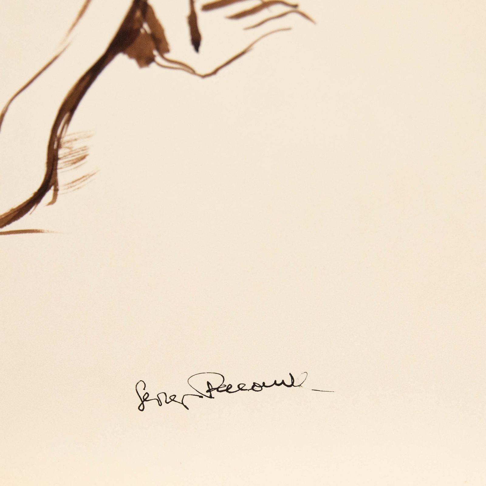 Georges Pacouil (1903 1996) Mid 20th Century India Ink, Over The Shoulder photo Art
