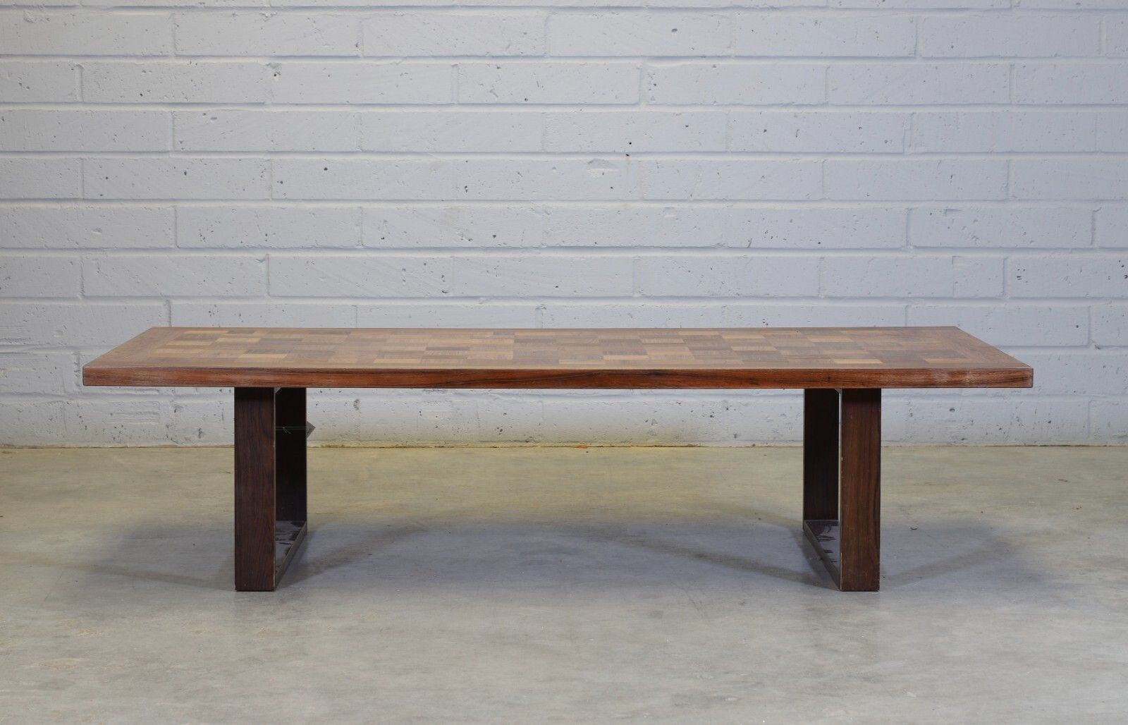 A Mid Century Danish Rosewood Checkerboard Parquetry Coffee Table photo for sale