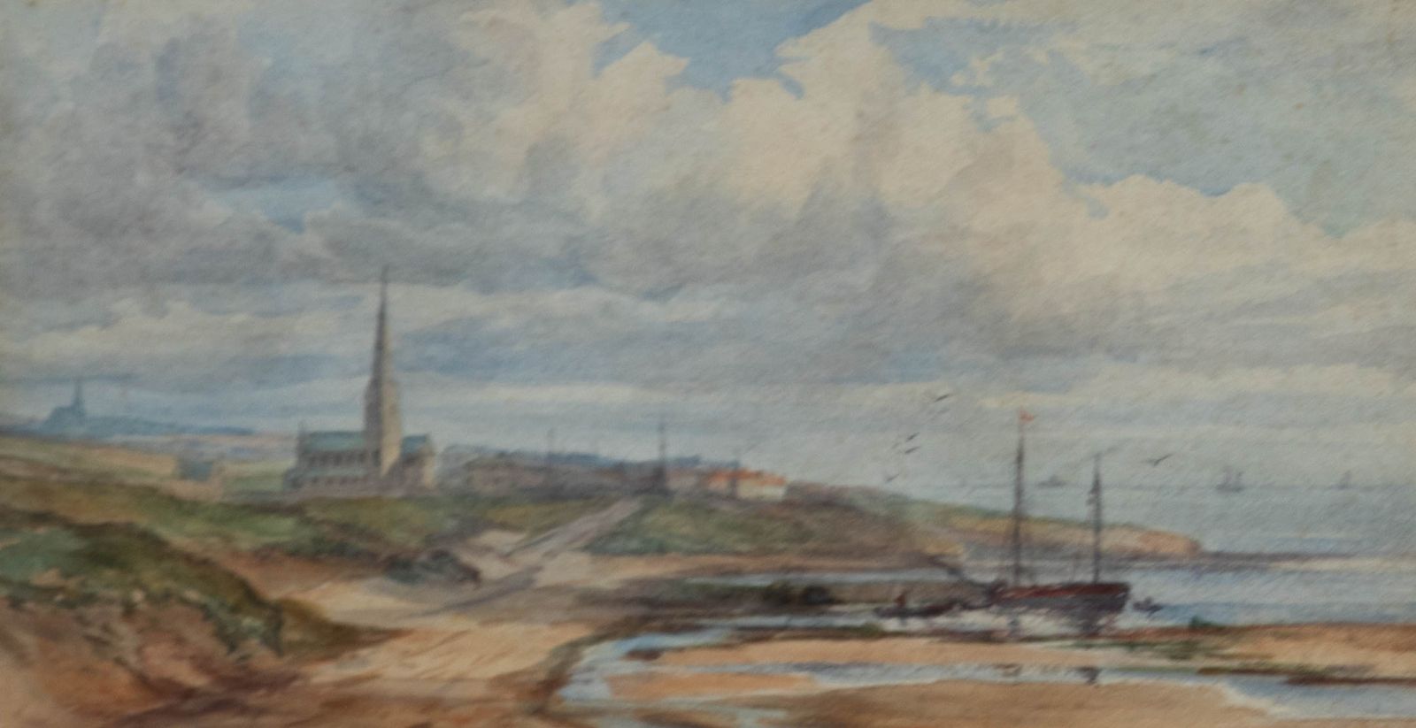 Late 19th Century Watercolour St Mary's On The Snettisham Wash photo furniture