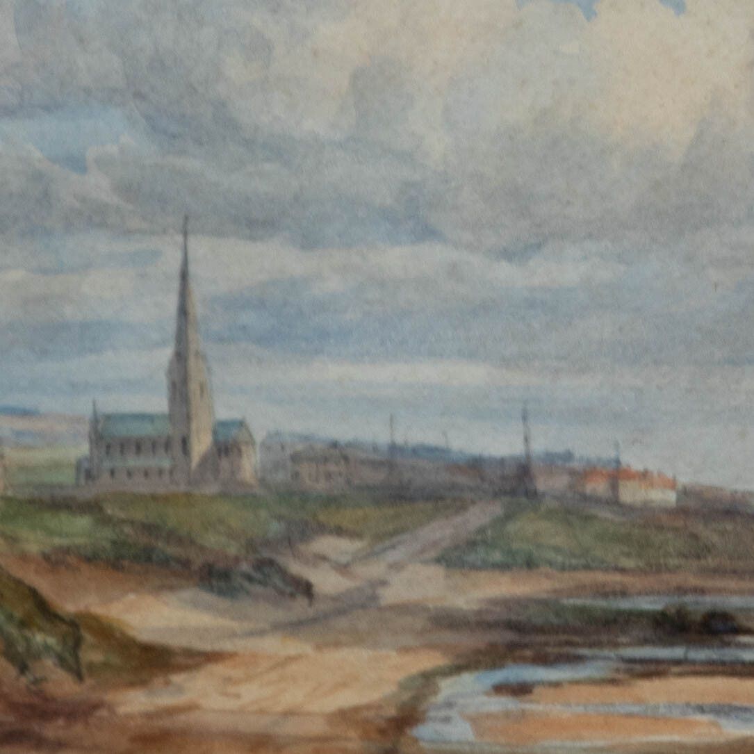Late 19th Century Watercolour St Mary's On The Snettisham Wash photo Art