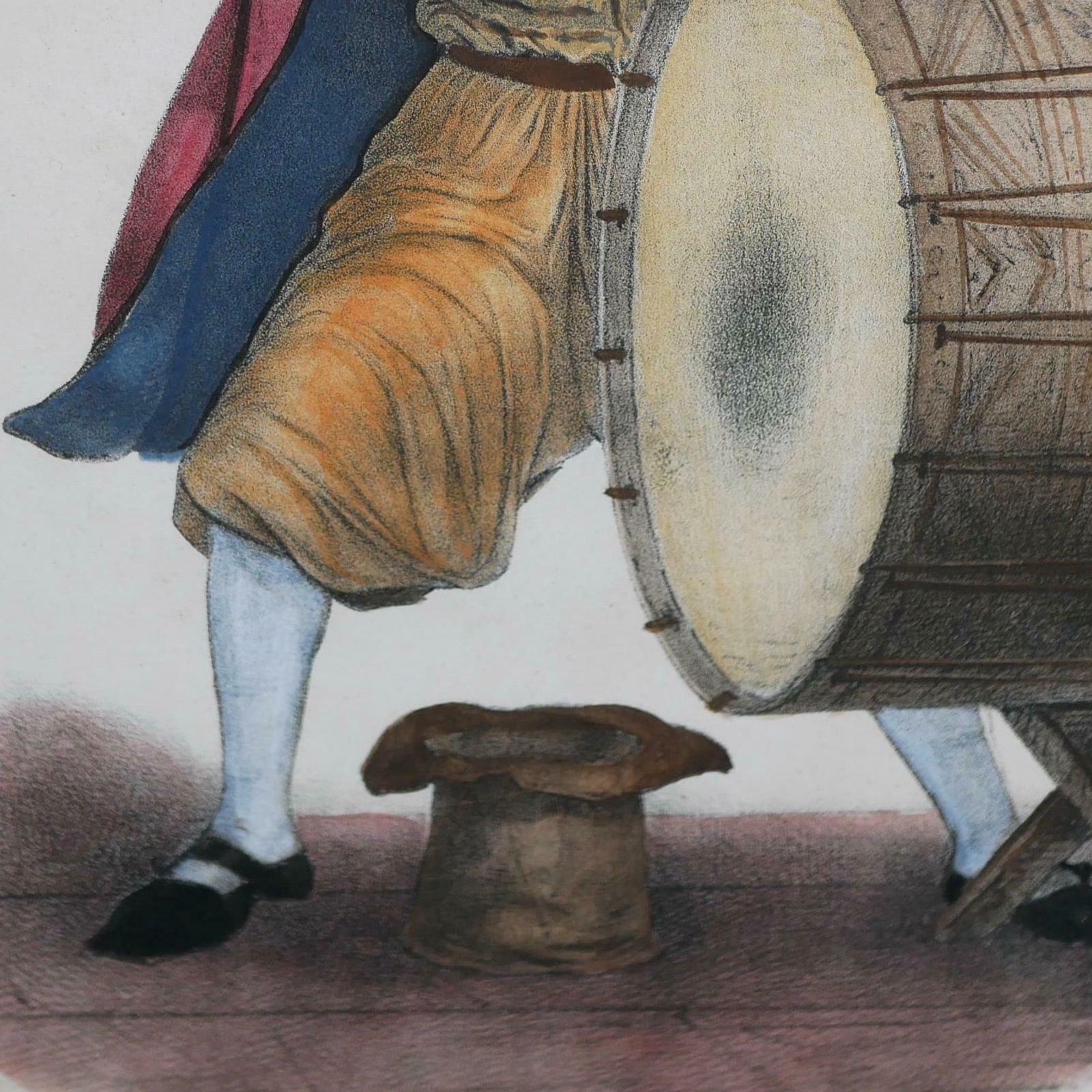 Framed Coloured Antique Lithograph Of Jacques Charles Odry By Alexander Lacauchie From 'Galarie Des Artistes Dramatique' 1840 photo Art