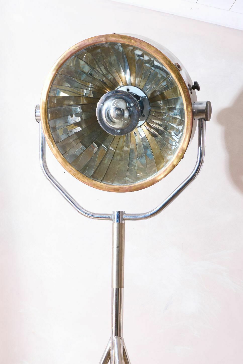 20th Century Chrome And Brass Medical Floor Lamp photo furniture