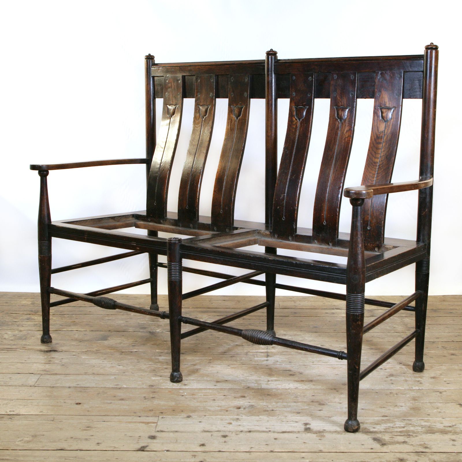 A Rare George Walton Settle By William Birch For Liberty & Co.. photo furniture