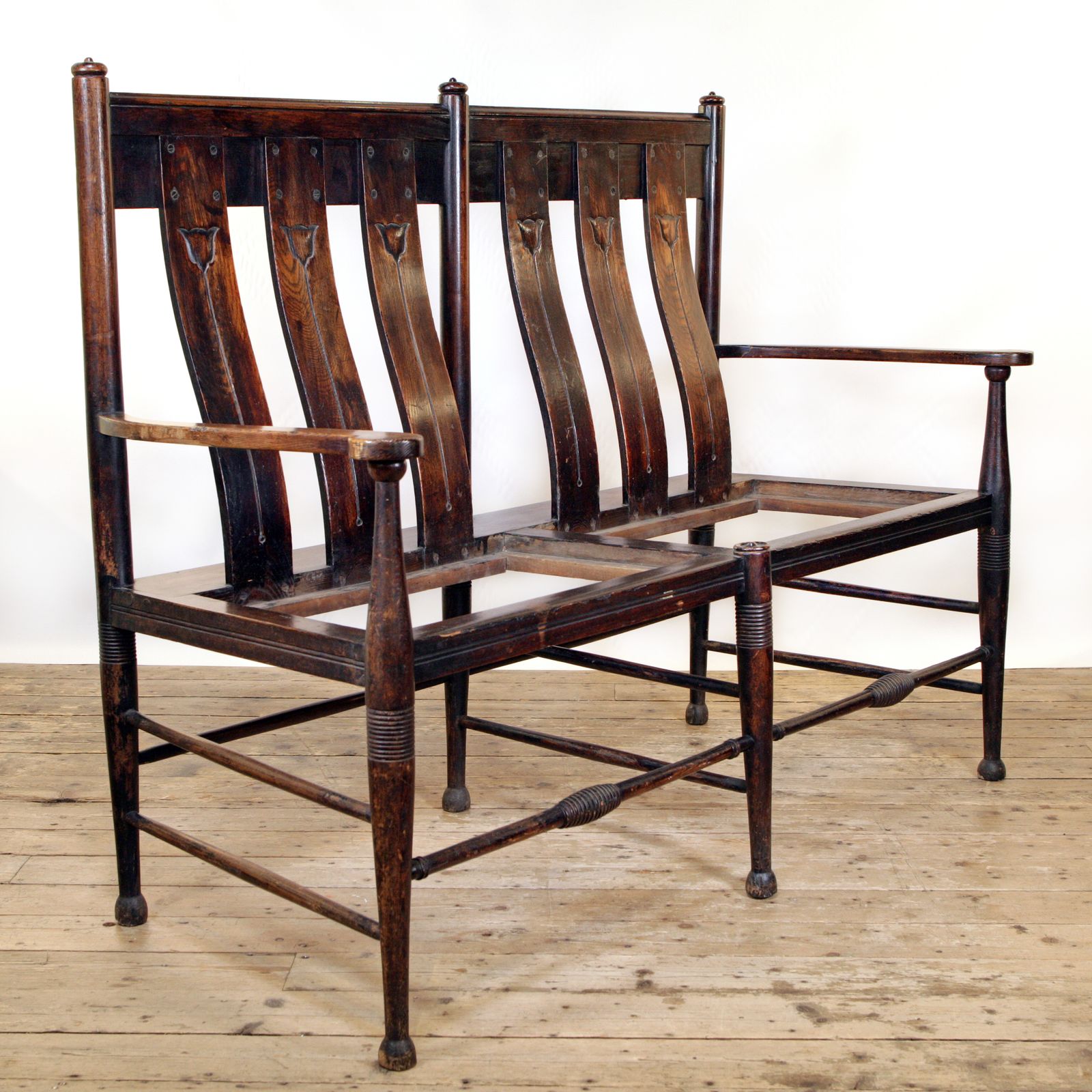 A Rare George Walton Settle By William Birch For Liberty & Co..