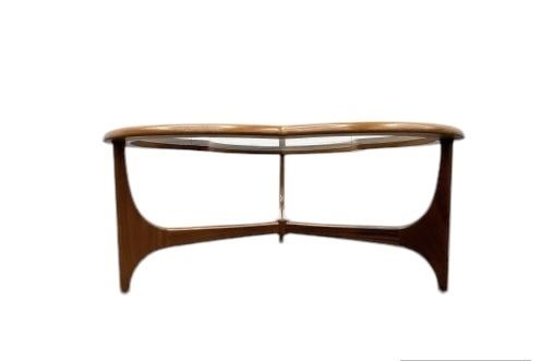 A Stunning  Mid Century Rare Teak & Glass Clover Leaf Coffee Table By Stonehill Of London photo for sale