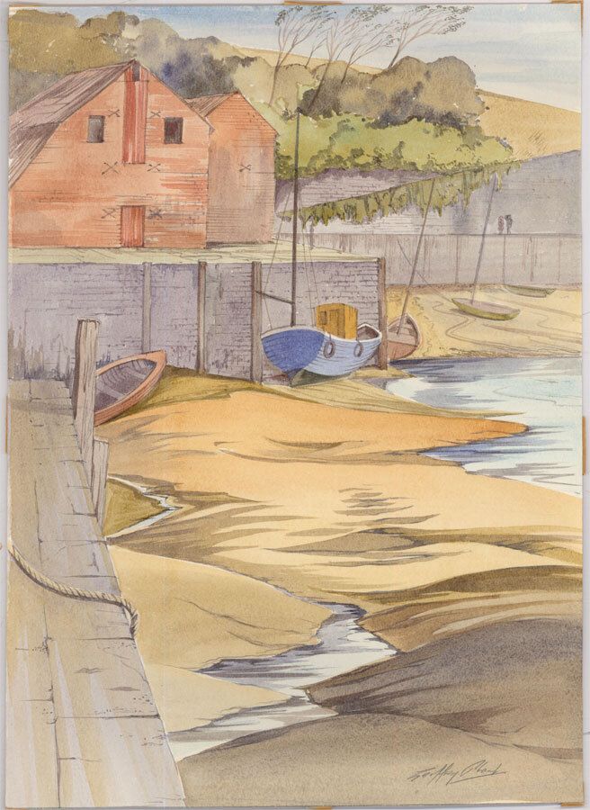 Geoffrey Plant (1939 2000) 20th Century Watercolour, Low Tide At Padstow photo for sale