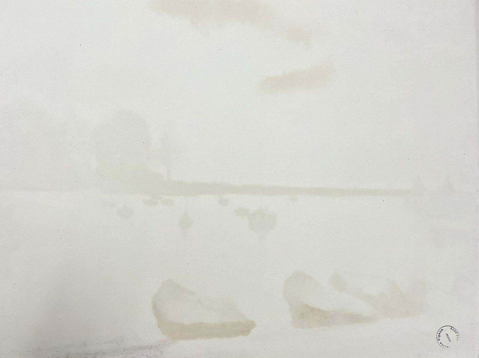 Josine Vignonbirds Flying Over Dappled Light Over Still Harbour 1970s French Pastel Landscape1977 photo buy