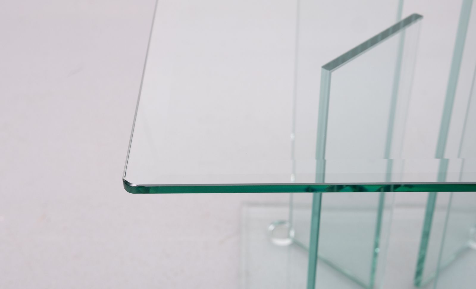 Pair Of Full Glass Side Tables , 1980s photo for sale