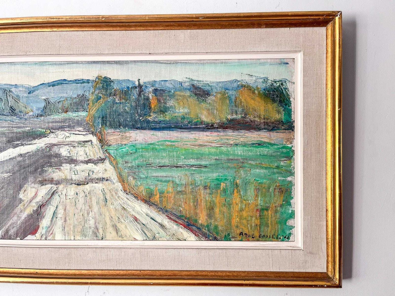 Swedish Oil On Canvas Painting, Landscape, Signed photo 560.0