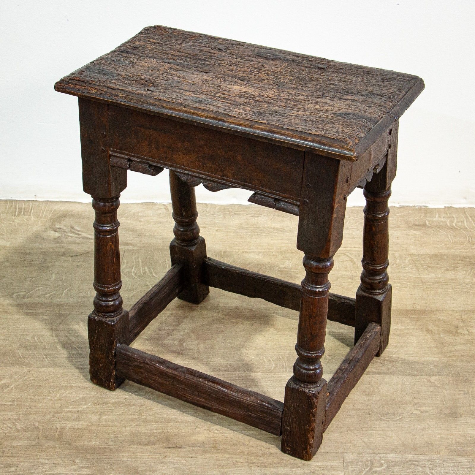 17th Century Oak Joint Or Coffin Stool photo furniture