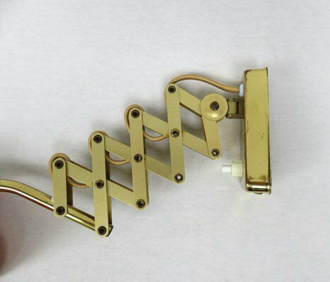 Mid Century Aluminum And Brass Scissor Lamps, 1950s, Set Of 2 photo buy
