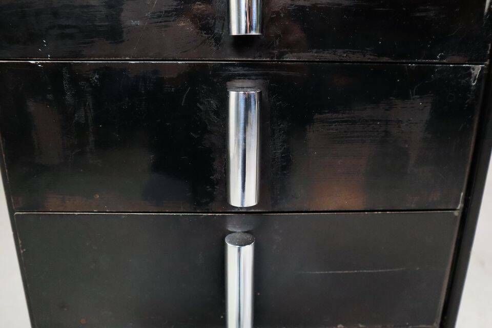 1930's Modernist Desk In Black Lacquered Metal photo buy
