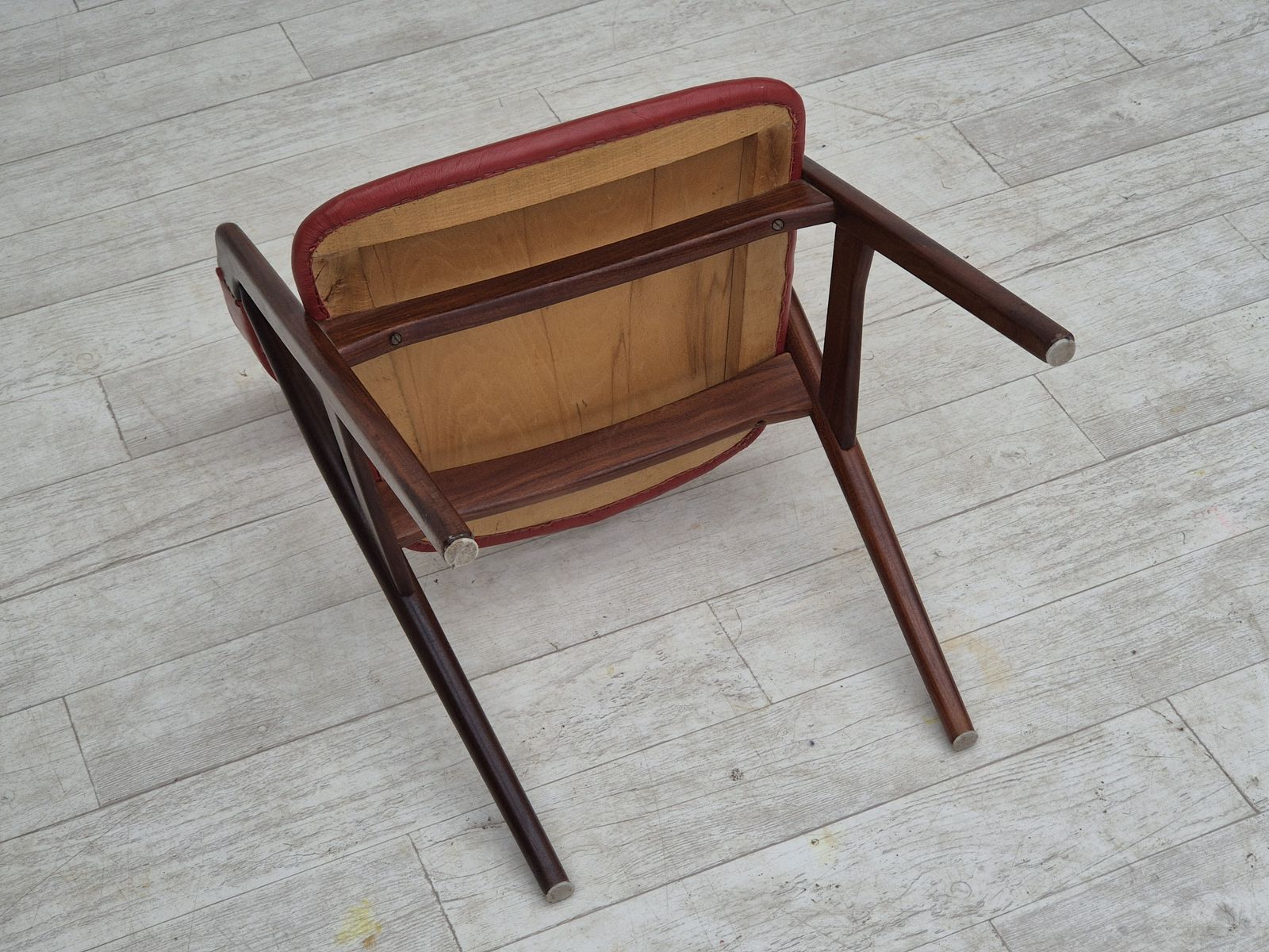 1960s, Danish Chair By Farstrup, Original Condition, Solid Teak Wood, Leather. photo buy