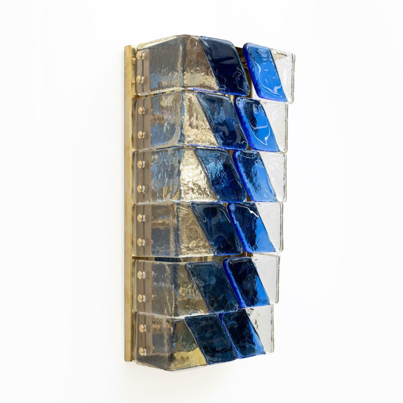 Pair Of Mid Century Modern Style Italian Murano Glass And Brass Sconces photo Lighting