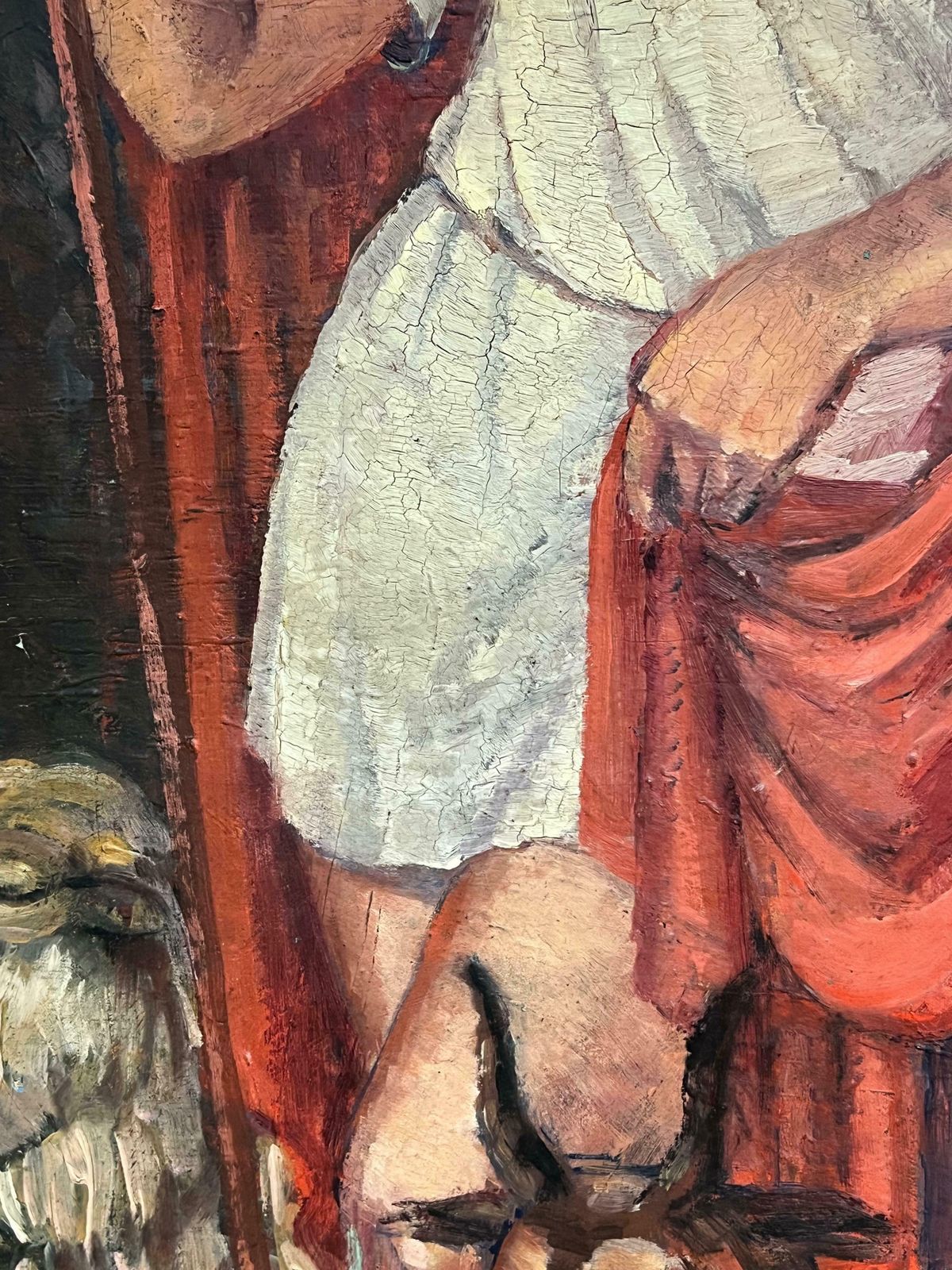 French Schoolhuge Antique French Signed Oil Painting Roman Soldier With Nude Shepherdessearly 20th Century photo vinterior