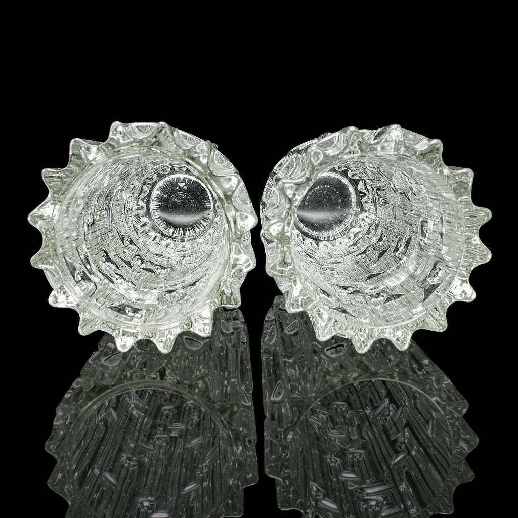 Pair Of Vintage Designer Vases, Czech, Bohemian Art Glass, Flower Sleeve, C.1960 photo vintage