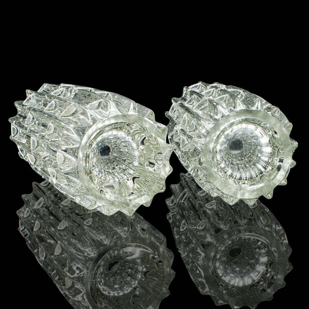 photo furniture Pair Of Vintage Designer Vases, Czech, Bohemian Art Glass, Flower Sleeve, C.1960