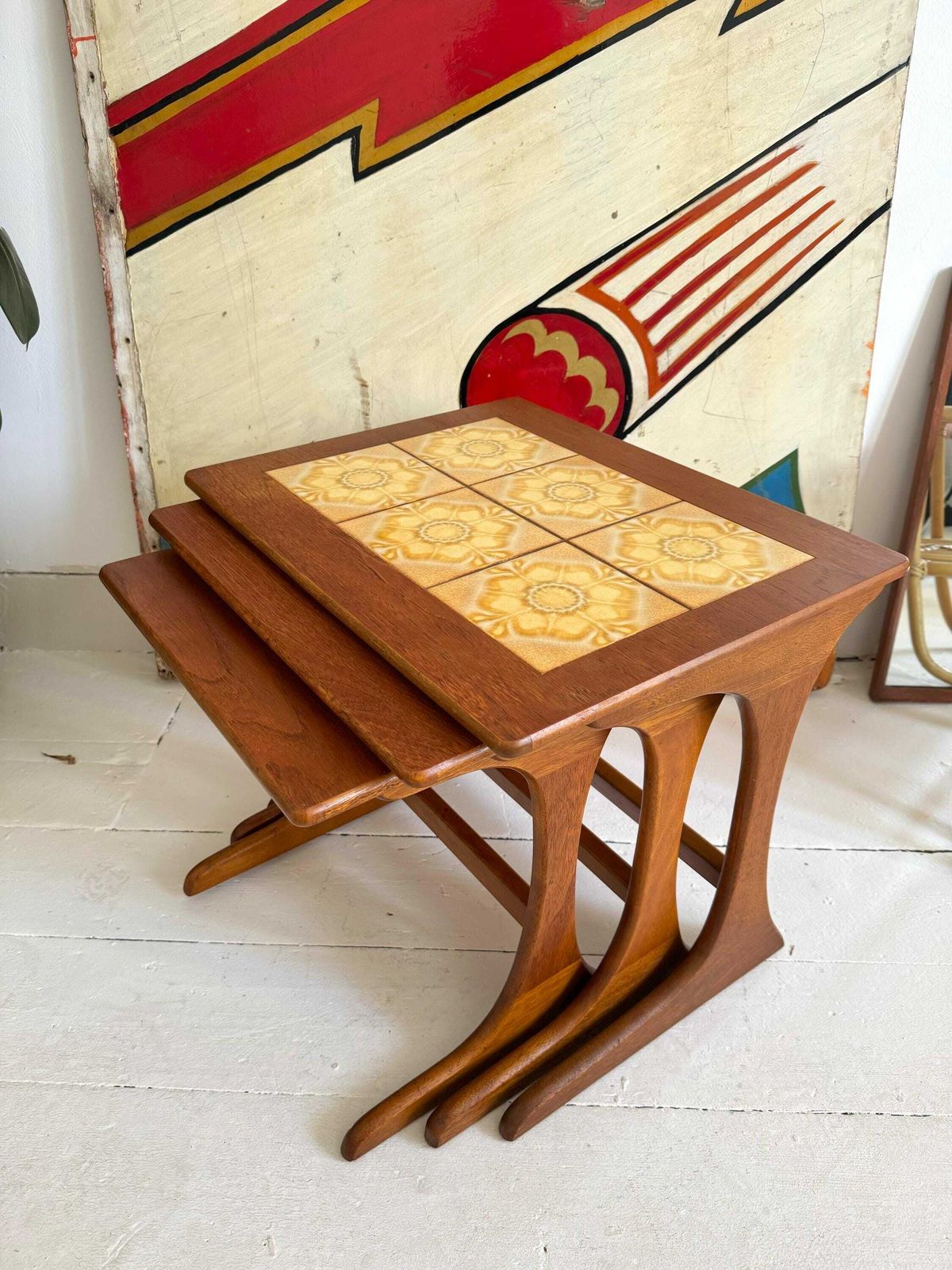 photo furniture A Super Set Of 1960s Teak And Tiled In Kofod Larsen G Plan Nest Of Tables