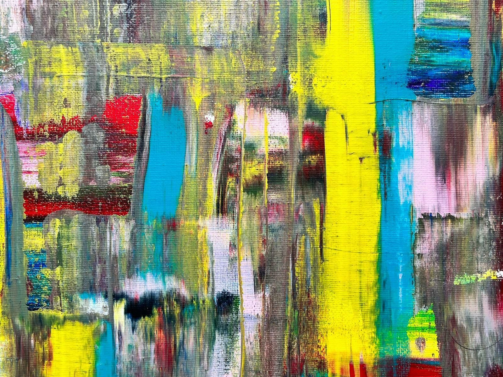 Bolly Frostcontemporary British Abstract Of Grey Blue Yellow Multicolors photo for sale