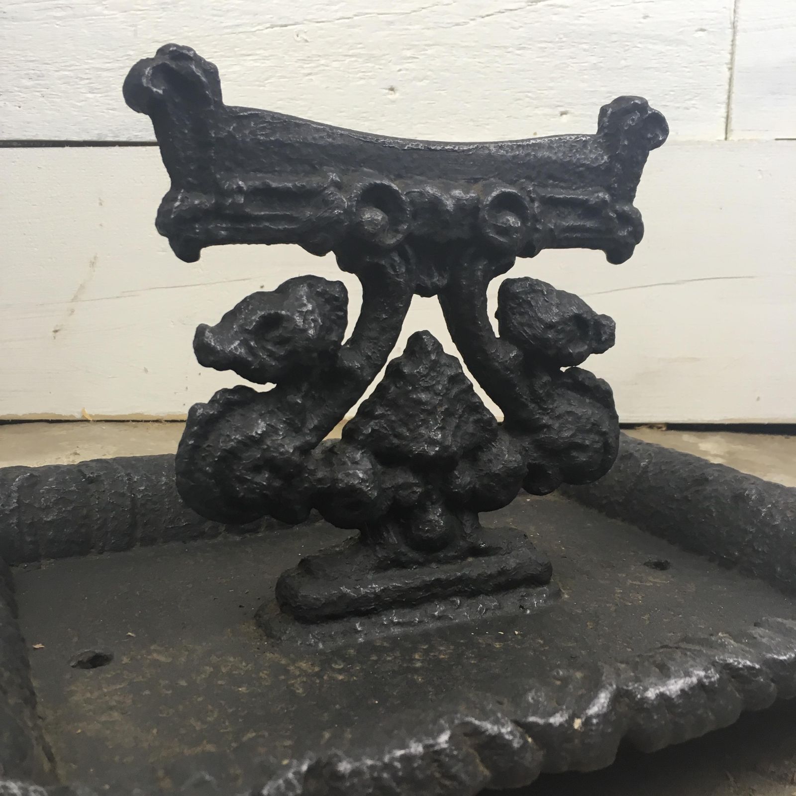 Ornate Victorian Cast Iron Boot Scraper photo furniture