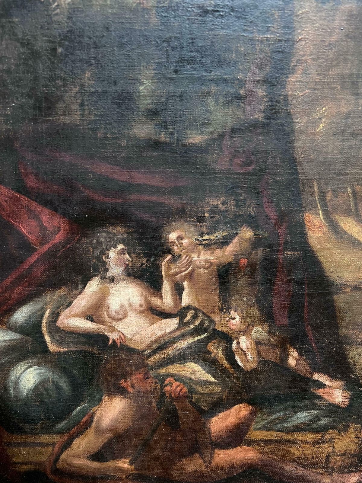 Northern European 17th Centuryhuge Old Master Oil Painting 17th Century Diana & Cupids In Panoramic Landscape photo buy