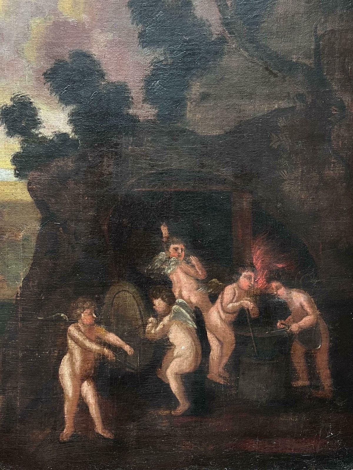 photo furniture Northern European 17th Centuryhuge Old Master Oil Painting 17th Century Diana & Cupids In Panoramic Landscape