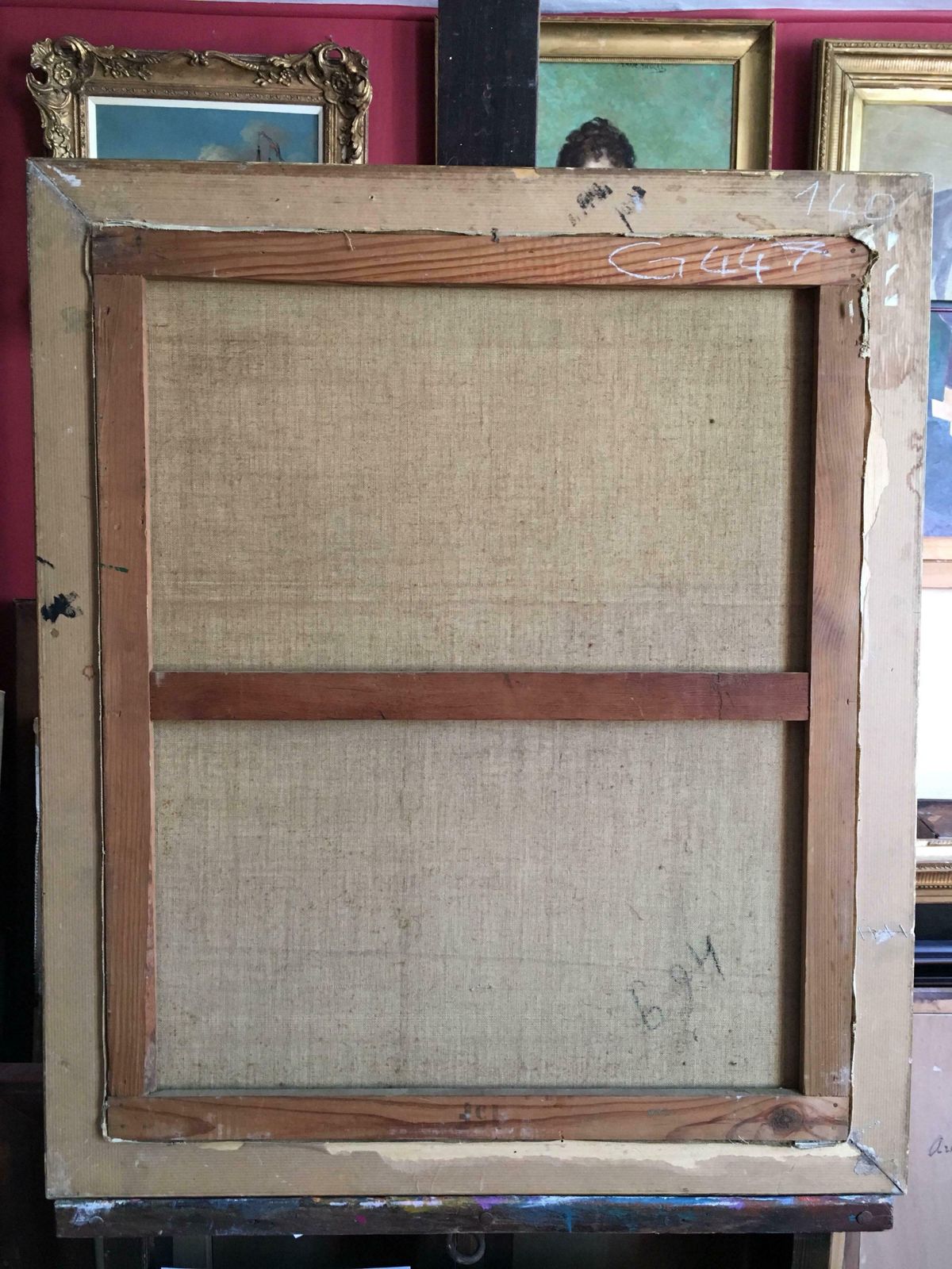 photo furniture Edward Fish1950’s Parisian Girl   Collage Painting C.1950
