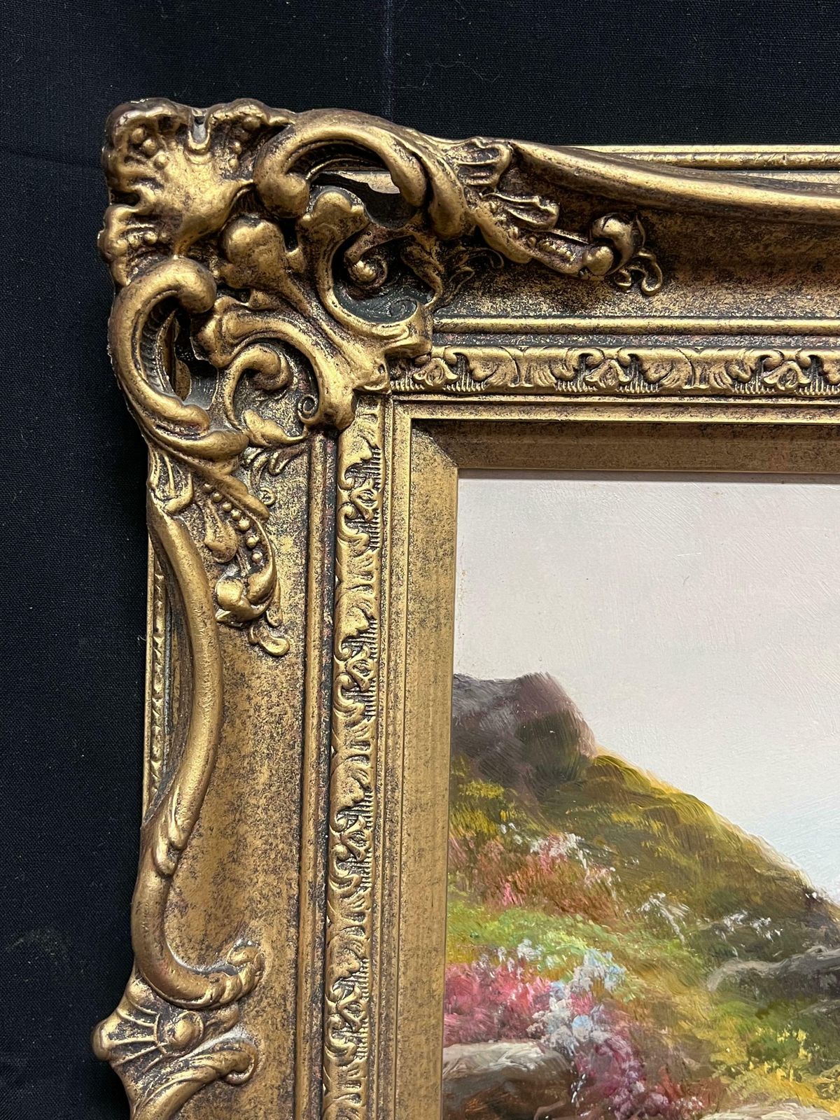 George Henry Jenkins (British, 1843 1914antique British Oil Painting Cattle By Highland Stream At Sunset, Framed19th Century photo vinterior