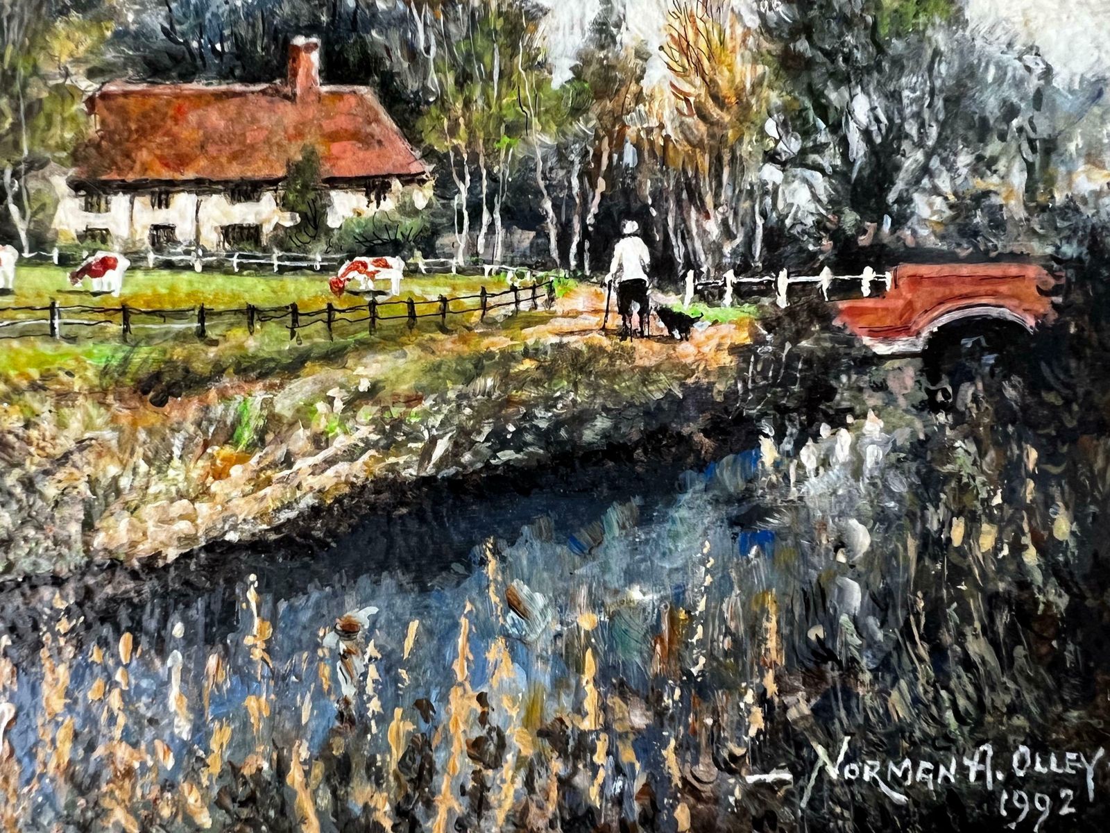 Norman A Olleya Warm September River Overlooking Cattle At Kentish Farm photo buy