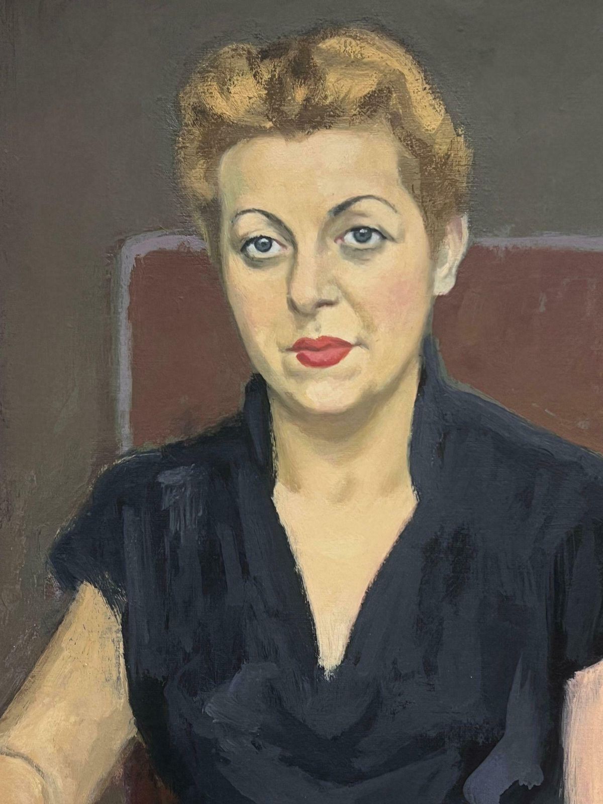 Jacob Markielmid 20th Century Polish/ French Oil Painting Portrait Of Seated Lady photo vinterior