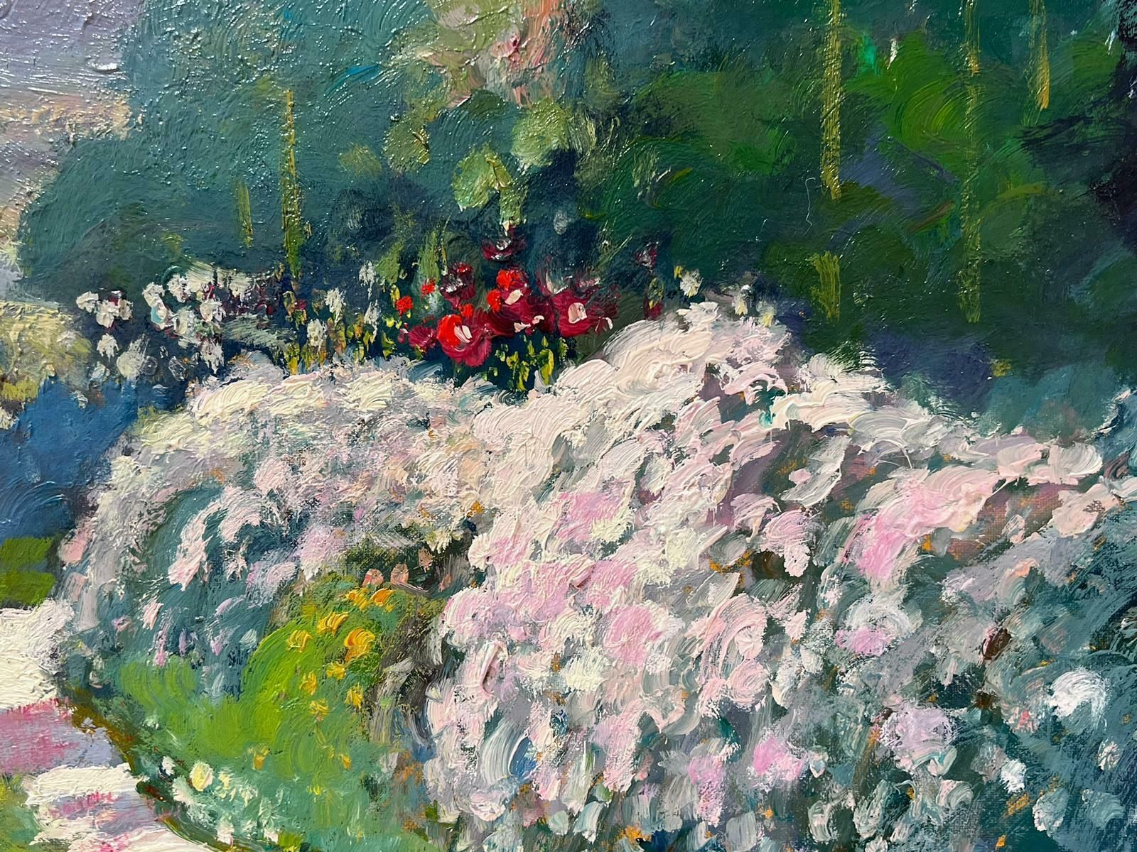 Guy Benardcouple Walking In French Summer Landscape With Flowers Impressionist Oil photo vinterior