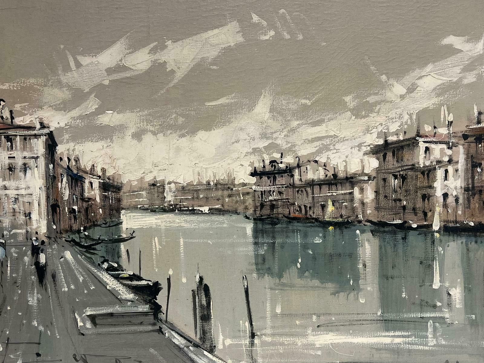 Alvarezlarge 1960's Modernist Signed Oil Painting Venice Grand Canal Atmospheric Work photo 1017.0