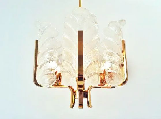 Scandinavian Brass Chandelier By Carl Fagerlund For Orrefor photo Lighting