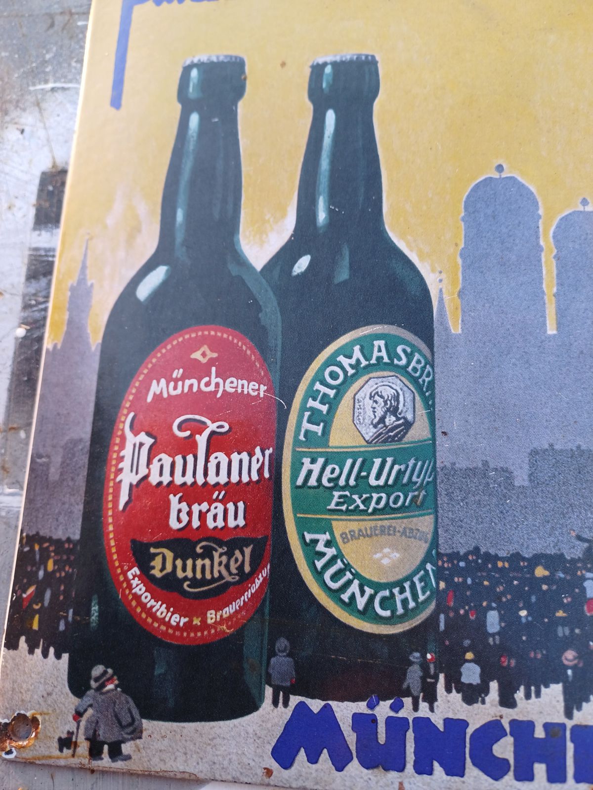 Home Decor Paulaner Brau Munchen Beer Enamel Sign photo