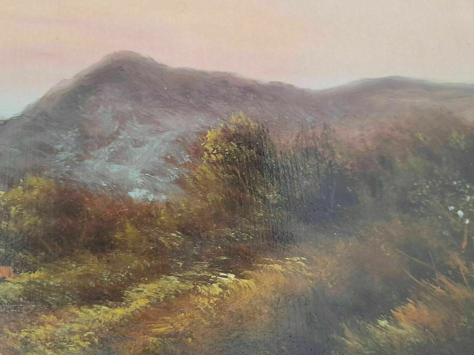 Painting Highland Scene Oil On Board 19th Century photo vinterior