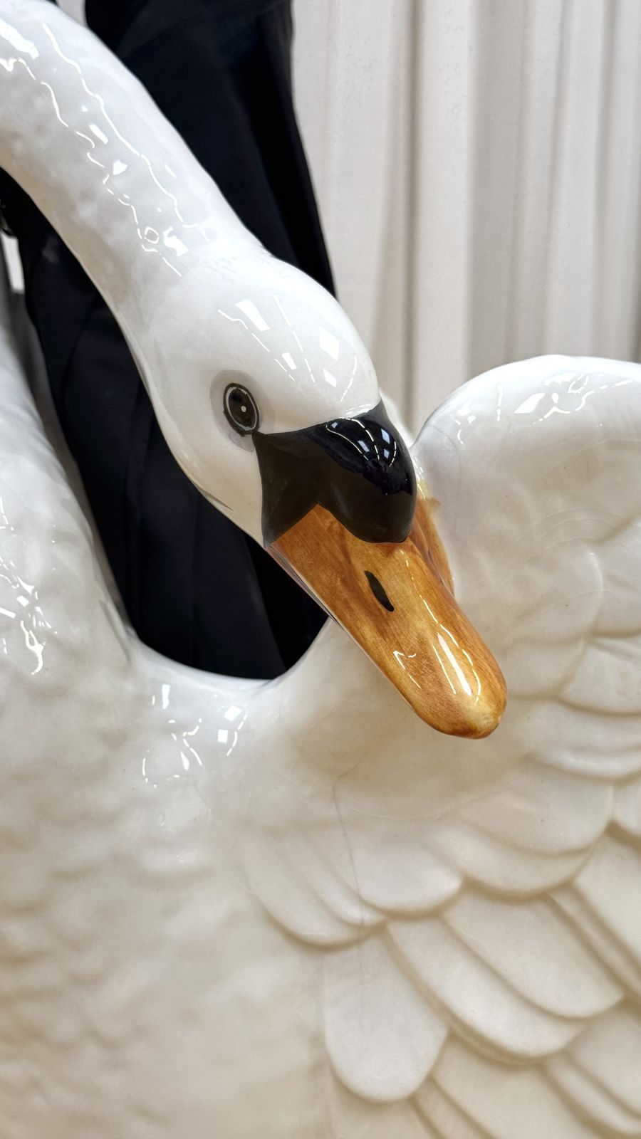 Swan Ceramic Umbrella/ Stick Stand By Bassano, 1970’s, Italy photo buy