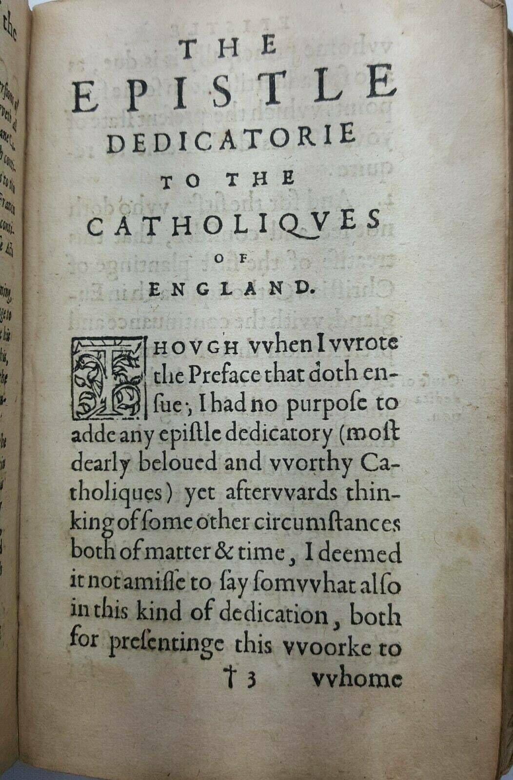 Antiquarian Book First Edition Treatise Of Three Conversions Of England By Robert Parsons. Very Rare Dated 1603. photo vintage
