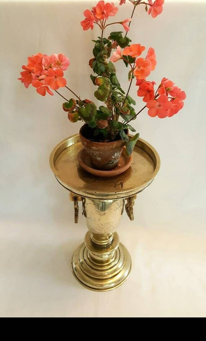 Antique Brass Vases, A Heavy Pair Of Japanese Brass Usubata Vases, Inlaid With Silver, Copper & Gold For Ikebana Flower Arranging. photo for sale