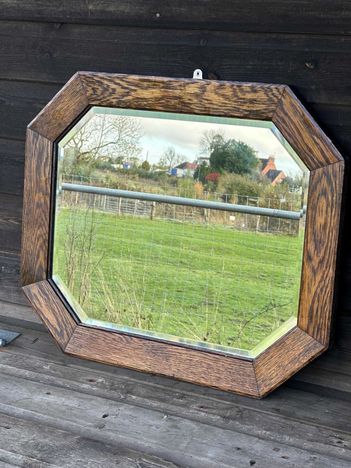 Wall Mirror 19th / Early 20th Century With Oak Frame Art And Craft Victorian photo vinterior