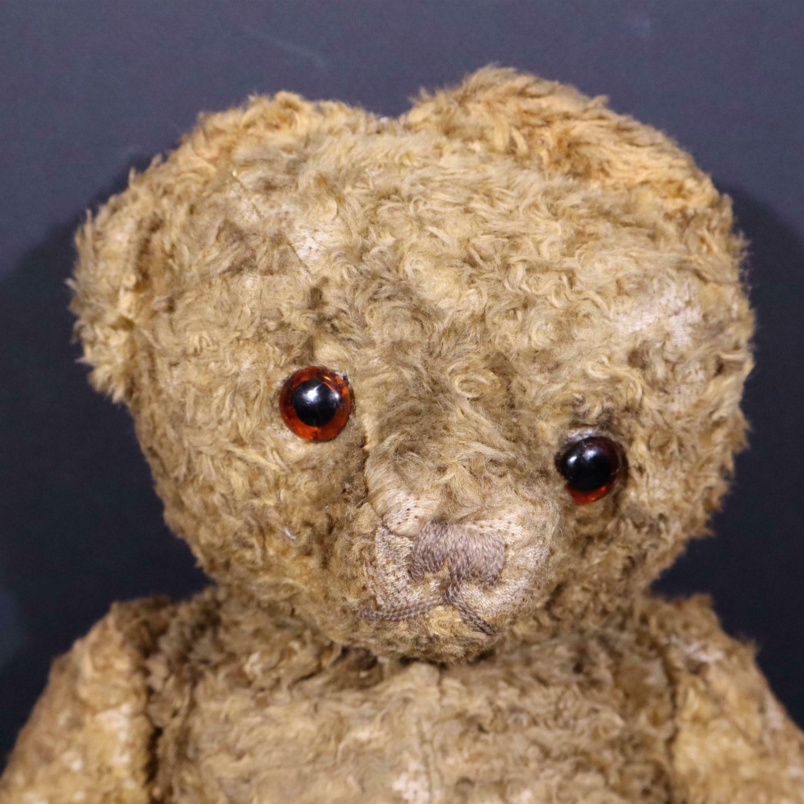 Antique French Teddy Bear Mohair Plush Toy With Glass Eyes photo Home Decor