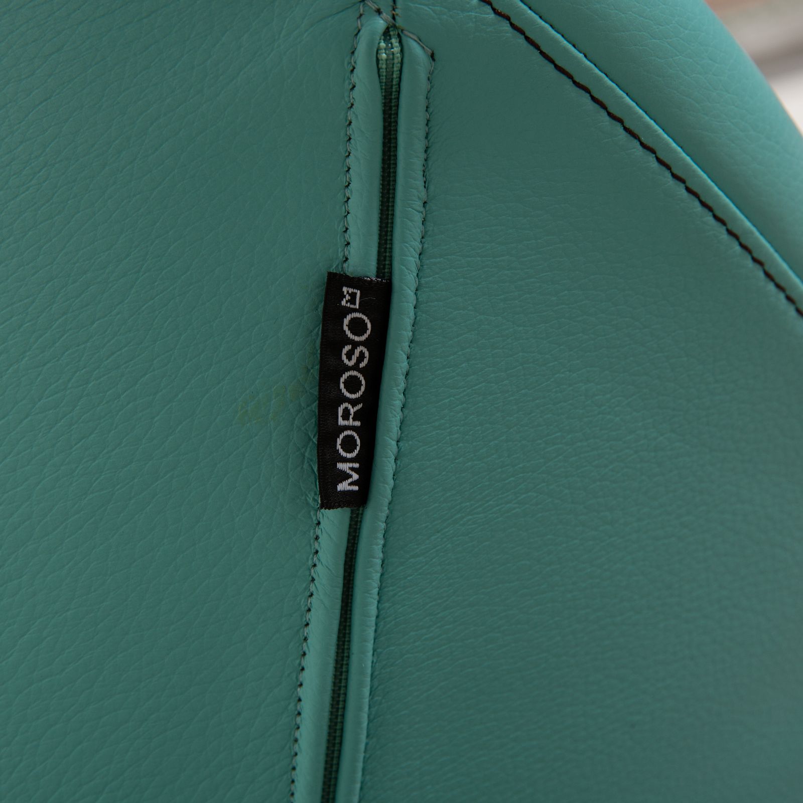 Moroso Fjord Leather Armchair Turquoise Blue Swivel Function photo vinterior