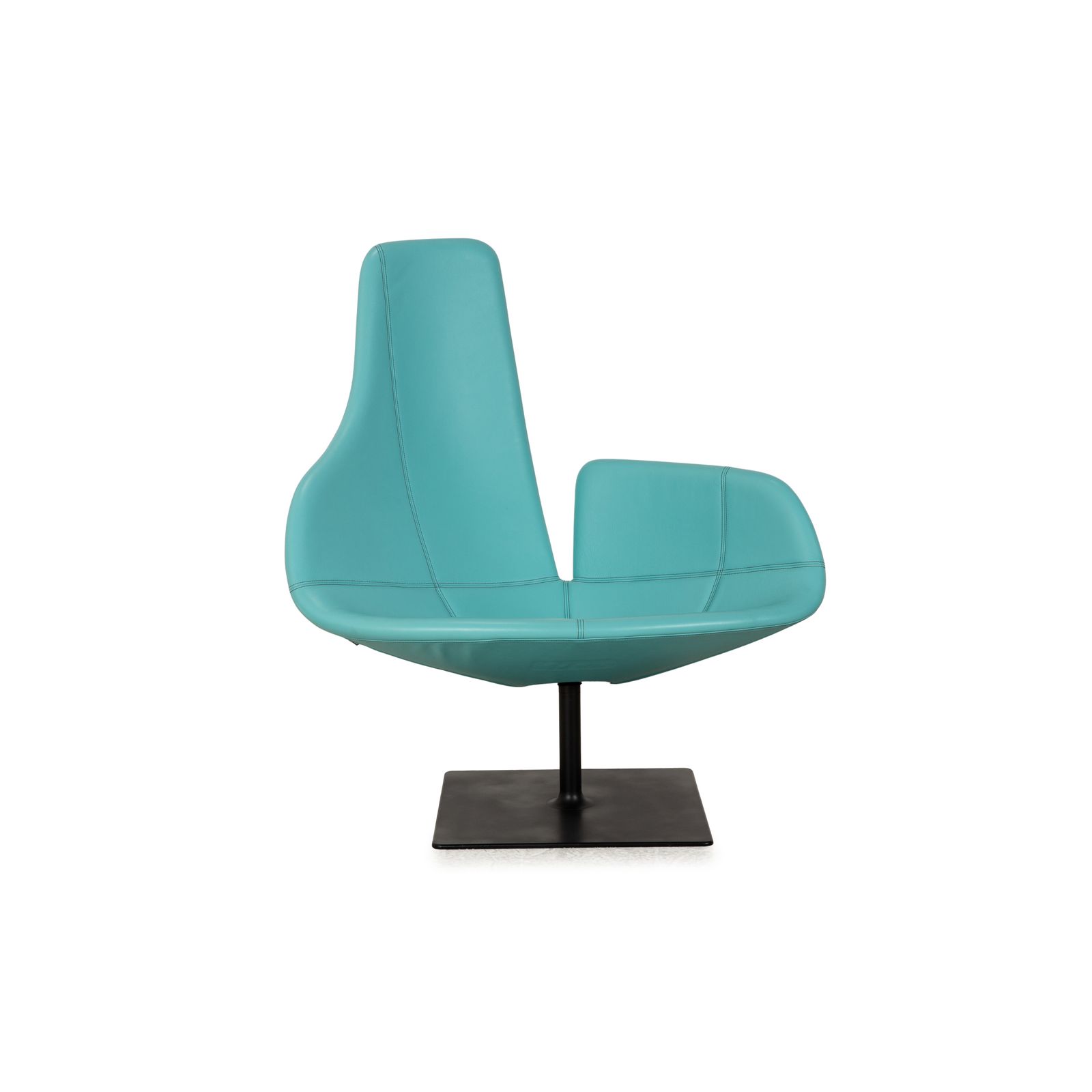 Moroso Fjord Leather Armchair Turquoise Blue Swivel Function photo buy