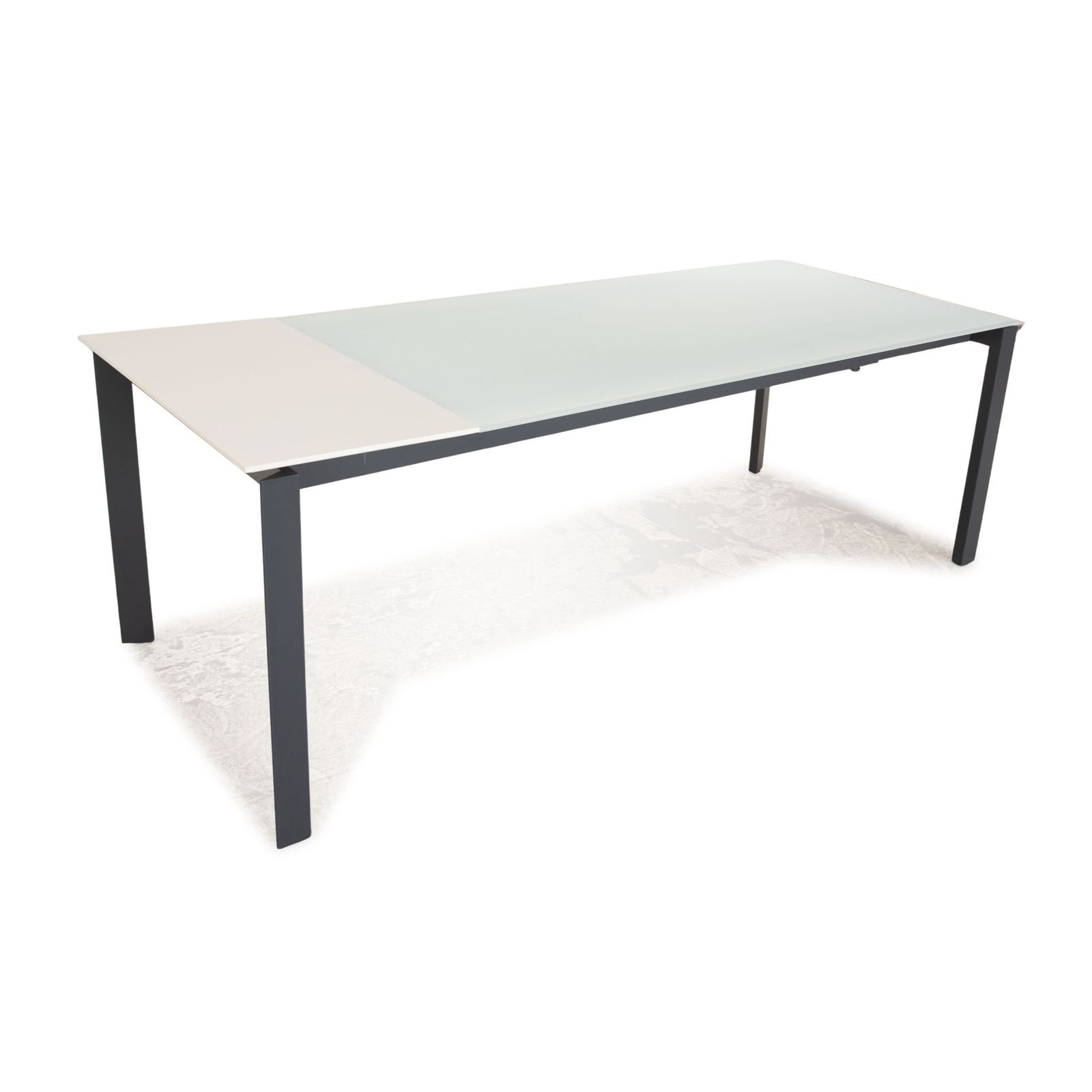 Table à manger Bonaldo Twice en verre blanc mat, extensible 180/225/270 x 76 x 90 cm photo 2537.0