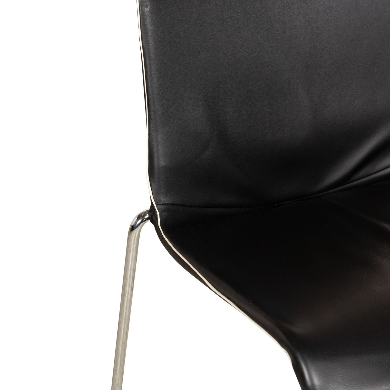 Set Van 6 Walter Knoll Liz Leren Stoelen Zwart Eetkamer photo for sale