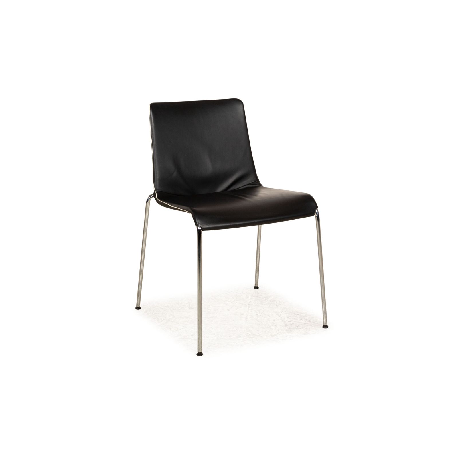Set Of 6 Walter Knoll Liz Leather Chair Black Dining Room photo vinterior