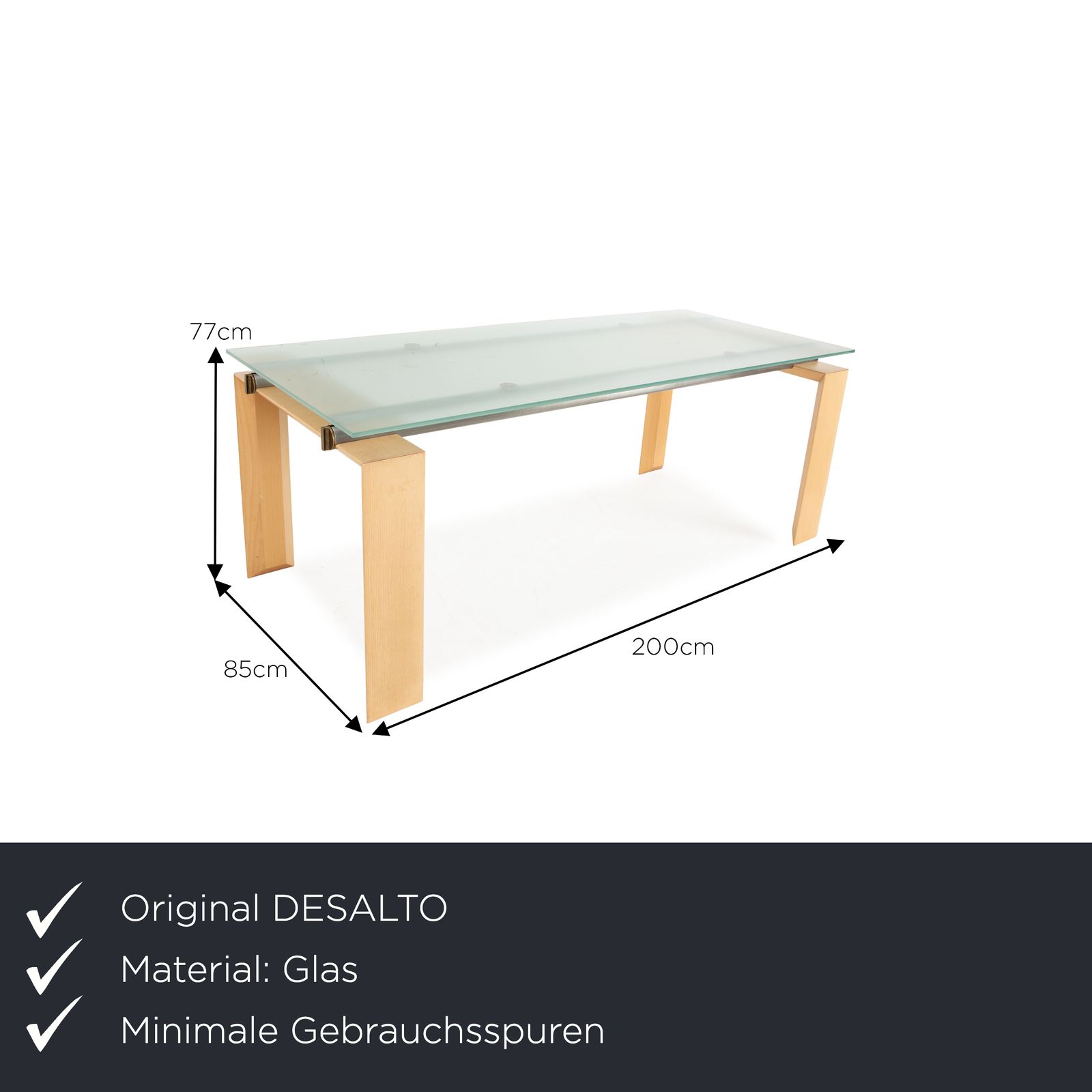 Desalto Stilt Glass Dining Table Blue Dining Room 200 X 85 X 77 Cm photo furniture