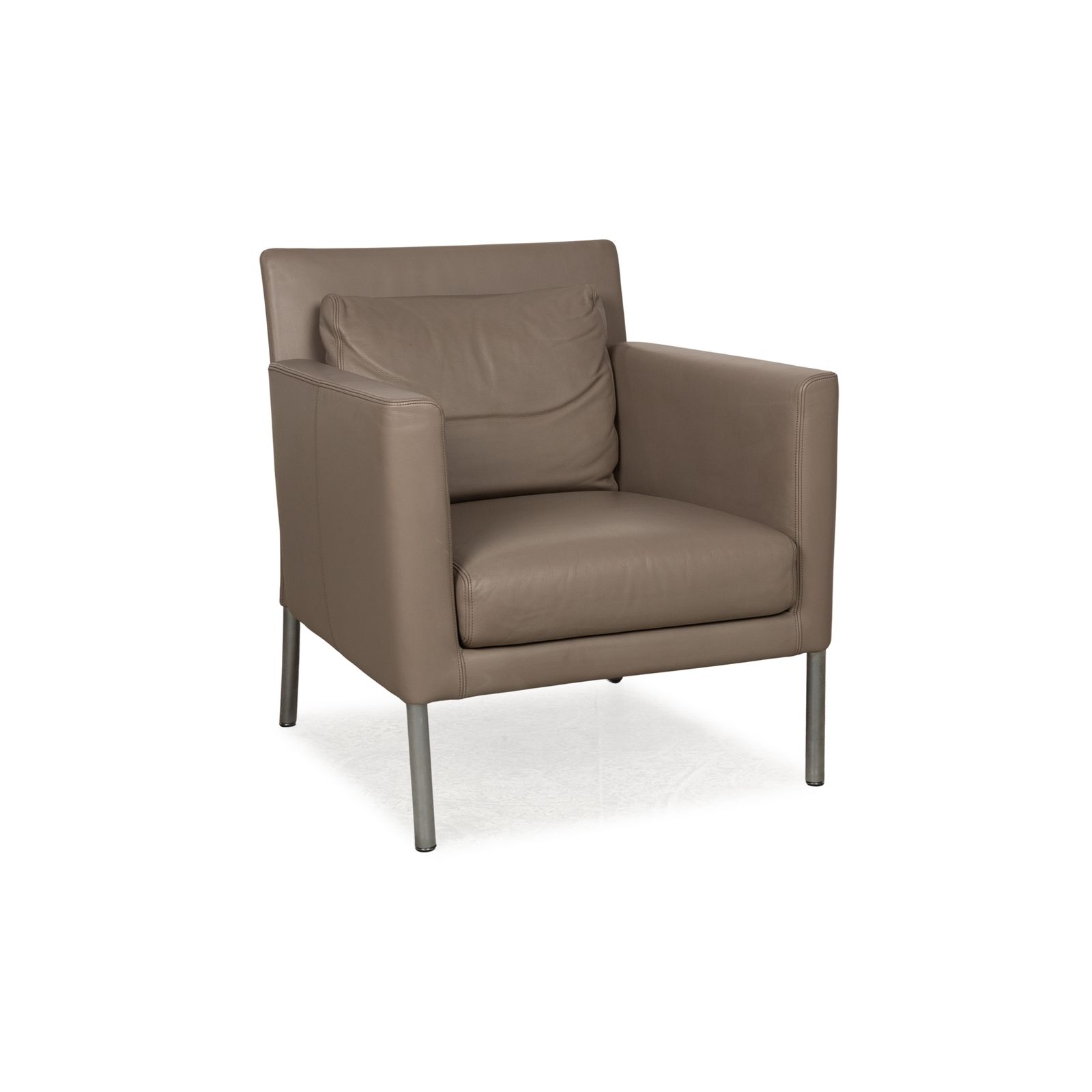 Walter Knoll Jason Leather Armchair Brown Brown Gray