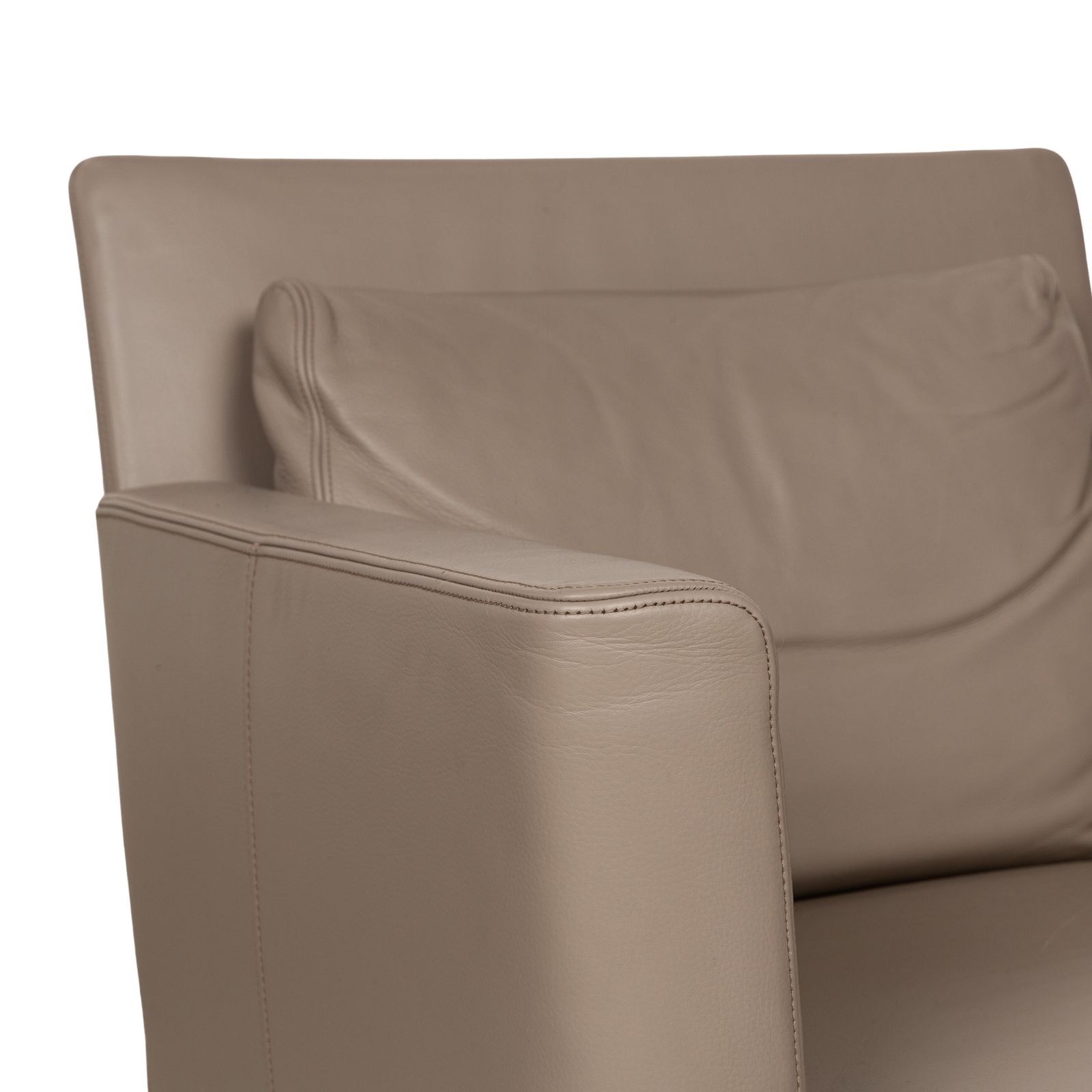 Walter Knoll Jason Leather Armchair Brown Brown Gray photo for sale