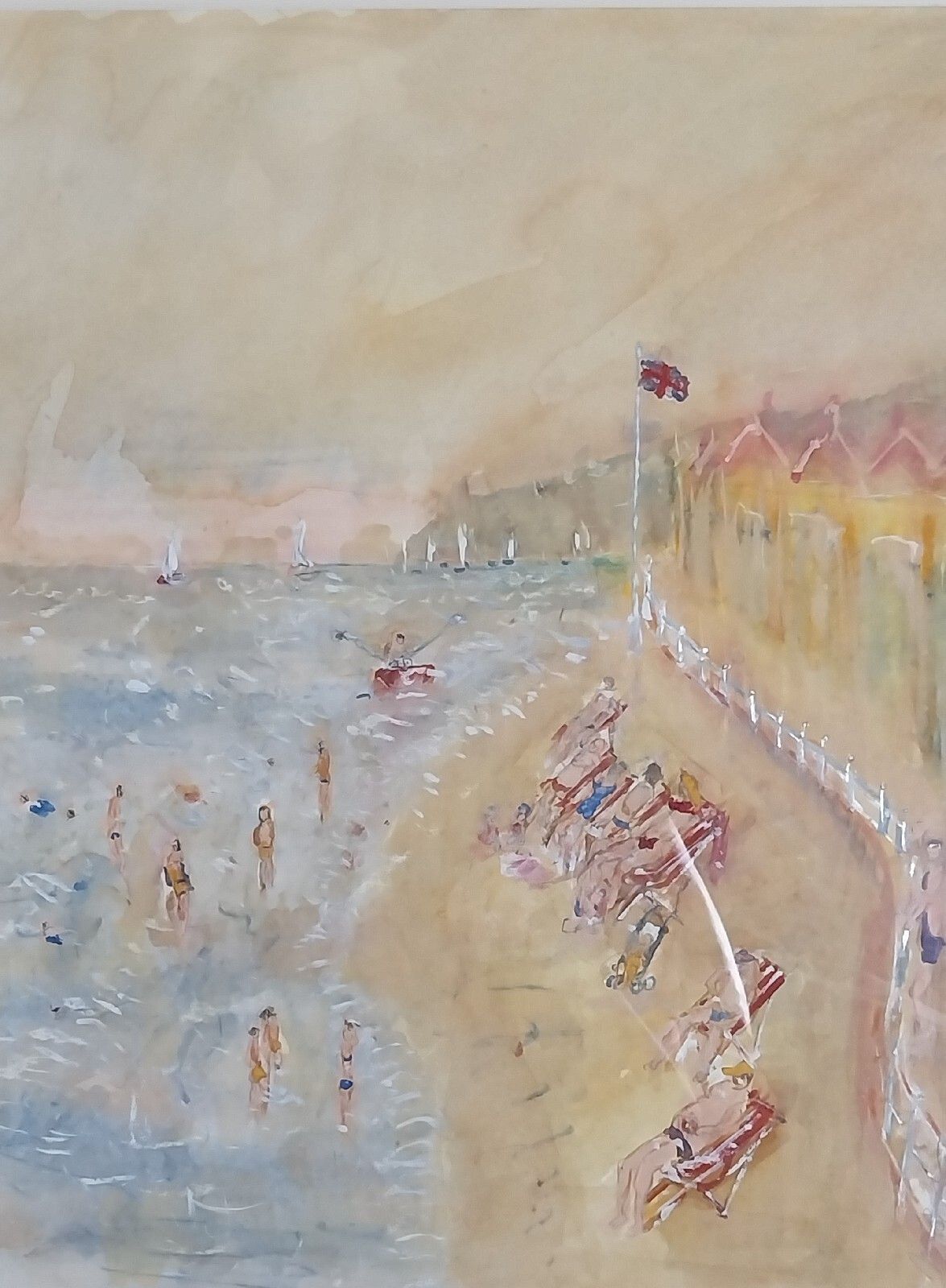 Impressionist Contemporary Art Rutland  Michael Gibbison Watercolour Beach Scene
